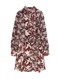 Women\'s Lora Printed Tieneck Minidress - Burgundy Cream - at Saks Fifth Avenue