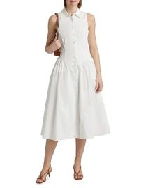 Women\'s Losey Stretch-Cotton Midi-Shirtdress - White - at Saks Fifth Avenue