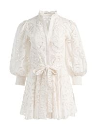 Women\'s Lucy Embroidered Cotton Mini Shirtdress - Off White - at Saks Fifth Avenue