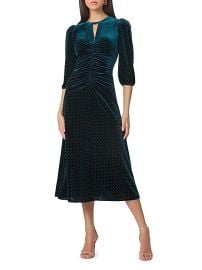 Women\'s Luna Velvet Midi-Dress - Emerald - at Saks Fifth Avenue