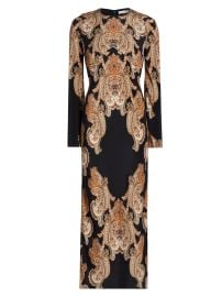 Women\'s Lupita Printed Silk-Blend Maxi Dress - Black Multi - at Saks Fifth Avenue
