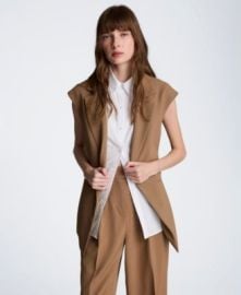 Women\'s Luxe Twill Sleeveless Vest with Detachable Shirt at Macys