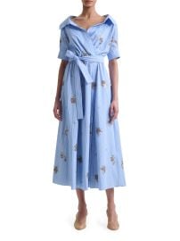 Women\'s Lydia Embellished Floral Striped Shirtdress - Danube Stripe - at Saks Fifth Avenue