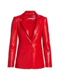 Women\'s Macey Faux-Leather Fitted Blazer - Bright Ruby - at Saks Fifth Avenue