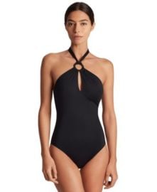 Women\'s Macrame-Ring High-Neck One-Piece Swimsuit at Macys