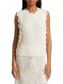 Women\'s Maelys Scallop Ruffle Knit Top - Pristine - at Saks Fifth Avenue