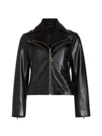 Women\'s Malinda Faux Leather & Faux Suede Moto Jacket - Noir - at Saks Fifth Avenue