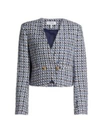 Women\'s Marcel Tweed Two-Button Jacket - Blanc De Blanc Indigo - at Saks Fifth Avenue