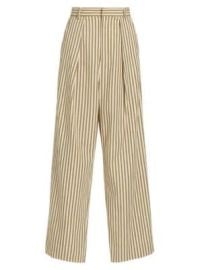 Women\'s Marella Stripe Wide-Leg Trousers - Cream Olive - at Saks Fifth Avenue