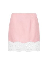 Women\'s Margaux Linen A-Line Skirt - Faded Blush White - at Saks Fifth Avenue