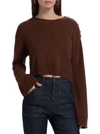 Women\'s Marla Cashmere Crop Sweater - Dark Sepia - at Saks Fifth Avenue