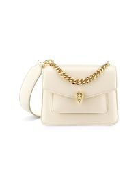 Women\'s Maxi Serpenti Leather Chain Crossbody Bag - Ivory Opal Gold at Saks Fifth Avenue
