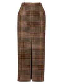 Women\'s Maxine Plaid Wool Maxi Skirt - Camel Black - at Saks Fifth Avenue