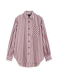 Women\'s Maxine Striped Cotton Long-Sleeve Shirt - Purple Stripe - at Saks Fifth Avenue