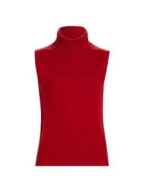 Women\'s Mazzy Cashmere Turtleneck Shell - Crimson - at Saks Fifth Avenue