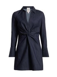 Women\'s McKenna Twist-Front Denim Minidress - Indigo - at Saks Fifth Avenue