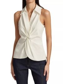 Women\'s Mckenna Sleeveless Knotted Top - Ivory - at Saks Fifth Avenue