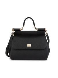 Women\'s Medium Sicily Leather Top Handle Bag - Black at Saks Fifth Avenue