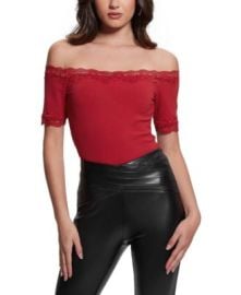 Women\'s Mei Off-The-Shoulder Lace-Trim Top at Macys