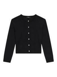 Women\'s Merino Wool Crop Cardigan - Black - at Saks Fifth Avenue