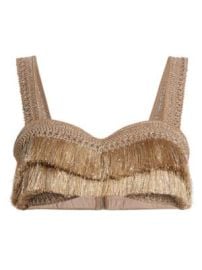 Women\'s Metallic Fringe Bra Top - Gold - at Saks Fifth Avenue