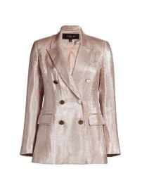 Women\'s Mia Double-Breasted Metallic Blazer - Rose - at Saks Fifth Avenue