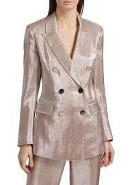 Women\'s Mia Double-Breasted Metallic Blazer - Rose - at Saks Fifth Avenue