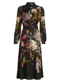 Women\'s Mila Floral Silk-Blend Midi-Shirtdress - Enchanted Floral Print - at Saks Fifth Avenue