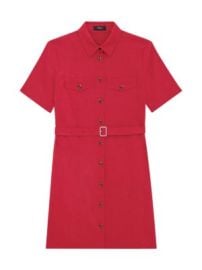 Women\'s Military Button-Front Minidress - Cherry - at Saks Fifth Avenue