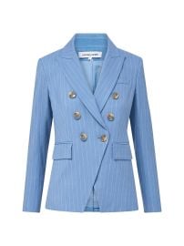 Women\'s Miller Pinstriped Double-Breasted Dickey Jacket - Blue Jay Dove - at Saks Fifth Avenue