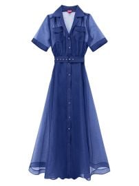 Women\'s Millie Organza Maxi Shirtdress - Navy - at Saks Fifth Avenue