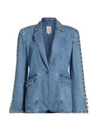 Women\'s Milly Studded Denim Jacket - Blue Haze - at Saks Fifth Avenue
