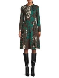 Women\'s Missy Floral A-Line Knee-Length Dress - Everest Dark Umber Black - at Saks Fifth Avenue