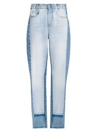 Women\'s Mixed Denim Jeans - Two Tonal Denim Wash - at Saks Fifth Avenue