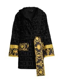 Women\'s Monogram Bathrobe - Black - at Saks Fifth Avenue