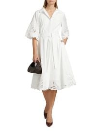 Women\\\'s Monty Cotton Poplin Tie-Waist Midi-Shirtdress - White - at Saks Fifth Avenue