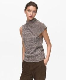Women\'s Mottled Wrap Collar Sweater Vest at Macys