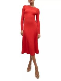 Women\'s Nami Pointelle-Knit Midi-Dress - Poppy - at Saks Fifth Avenue