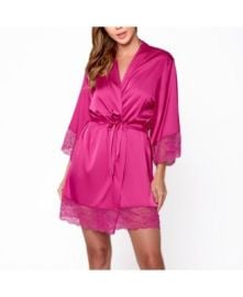 Women\'s Naomi Silky Satin with Lace Robe at Macys