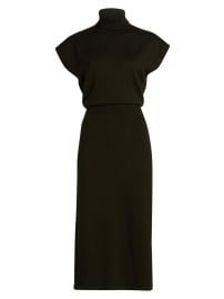 Women\'s Natalie Wool Knit Turtleneck Midi-Dress - Deep Olive - at Saks Fifth Avenue