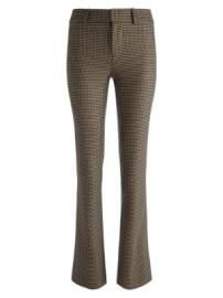 Women\'s New Olivia Houndstooth Slim Flare Trousers - Camel Black - at Saks Fifth Avenue