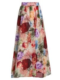 Women\'s Nilda Floral A-Line Maxi Skirt - Storm Floral - at Saks Fifth Avenue