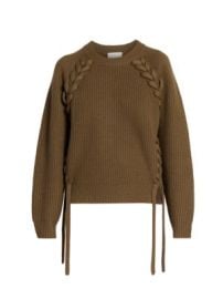 Women\'s Noelia Merino Wool Laced Sweater - Bronze - at Saks Fifth Avenue