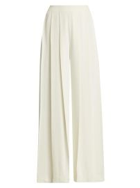 Women\'s Nova Pleat Straight-Leg Pants - Ivory - at Saks Fifth Avenue