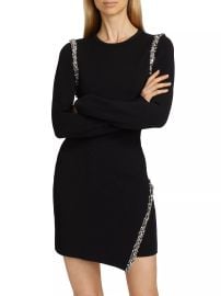 Women\'s Nyx Embellished Wrap-Style Minidress - Black - at Saks Fifth Avenue