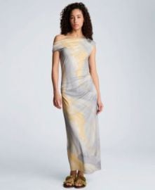 Women\'s Off-The-Shoulder Ruched Waist Midi Dress at Macys