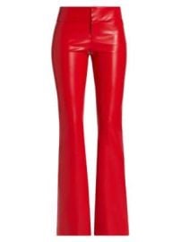 Women\'s Olivia Faux-Leather Boot-Cut Pants - Bright Ruby - at Saks Fifth Avenue