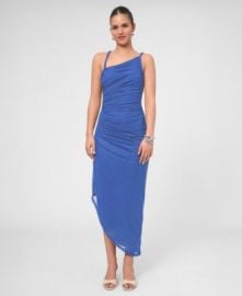 Women\'s One-Shoulder Ruched Midi Dress at Macys
