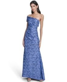 Women\'s One-Shoulder Side Tucks Long Dress at Macys