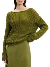 Women\'s Open-Knit Cotton Sweater - Avocado - at Saks Fifth Avenue